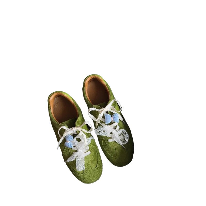 Green German ballet retro sneakers