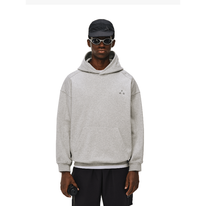 Men's women's outdoor print hoodie outfit - with burgundy shorts streetwear casual style