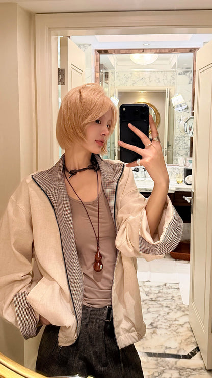 Heritage Linen-Blend Stand Collar Jacket