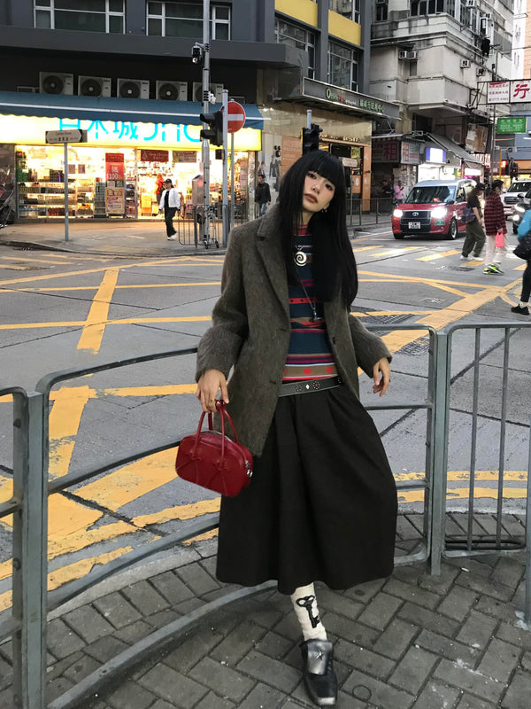 Color-Block Striped Knit Sweater