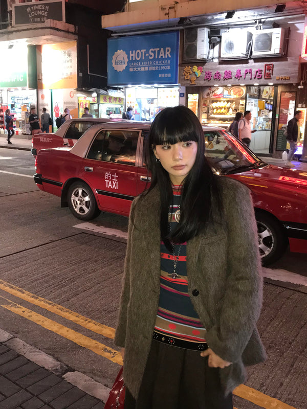 Color-Block Striped Knit Sweater