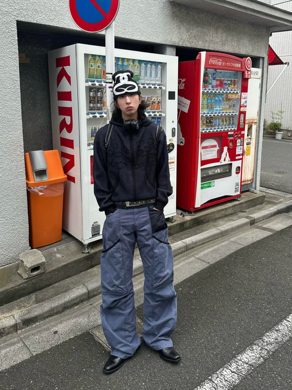 Wide-Leg Utility Cargo Pants