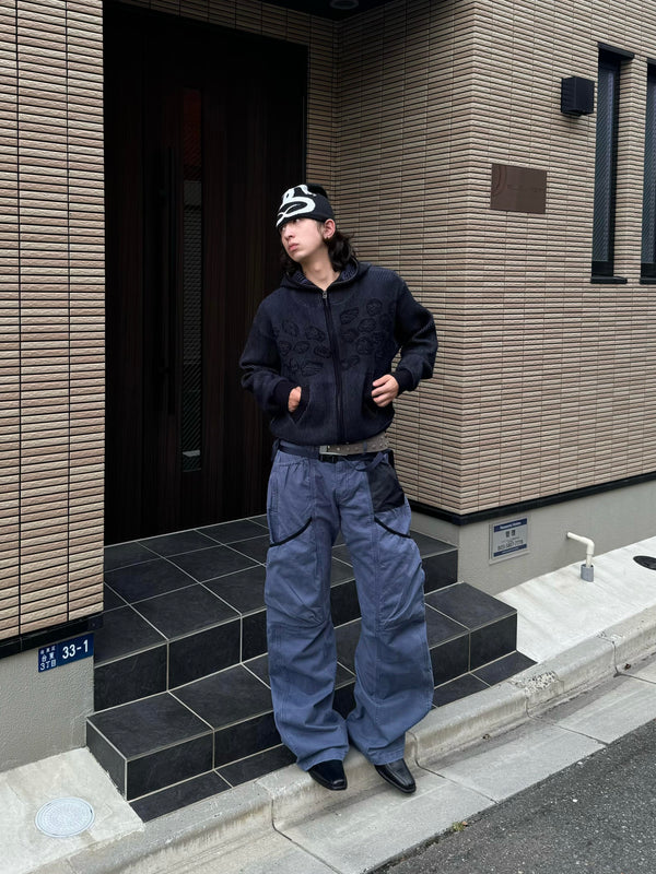 Wide-Leg Utility Cargo Pants