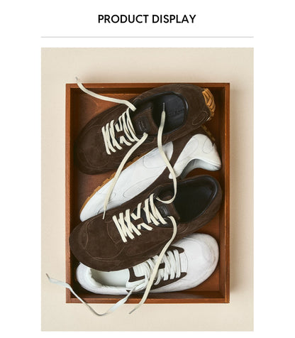 Italian Suede Wide-Fit German Trainer Sneakers