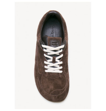 Italian Suede Wide-Fit German Trainer Sneakers