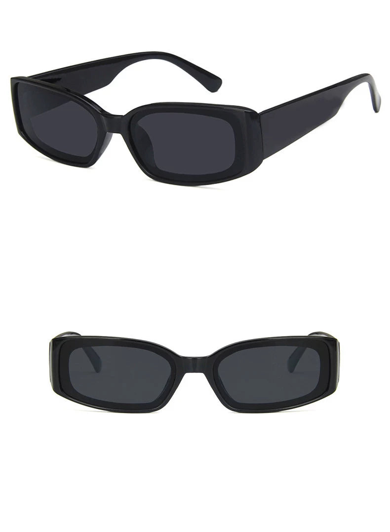 Glossy Black Jelly Square Sunglasses