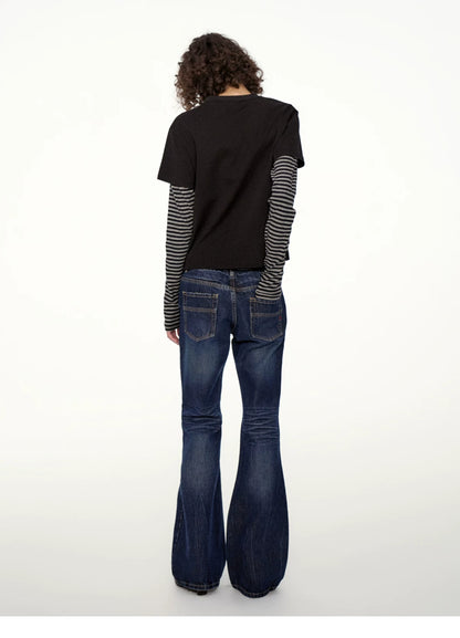 Layered Contrast Stripe Top