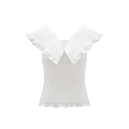 Layered Ruffle V-Neck Top