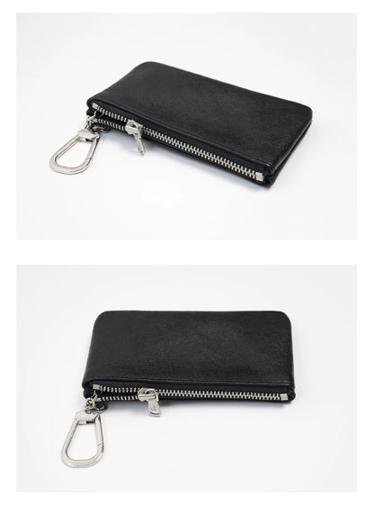 Leather Card Holder With Detachable Keychain