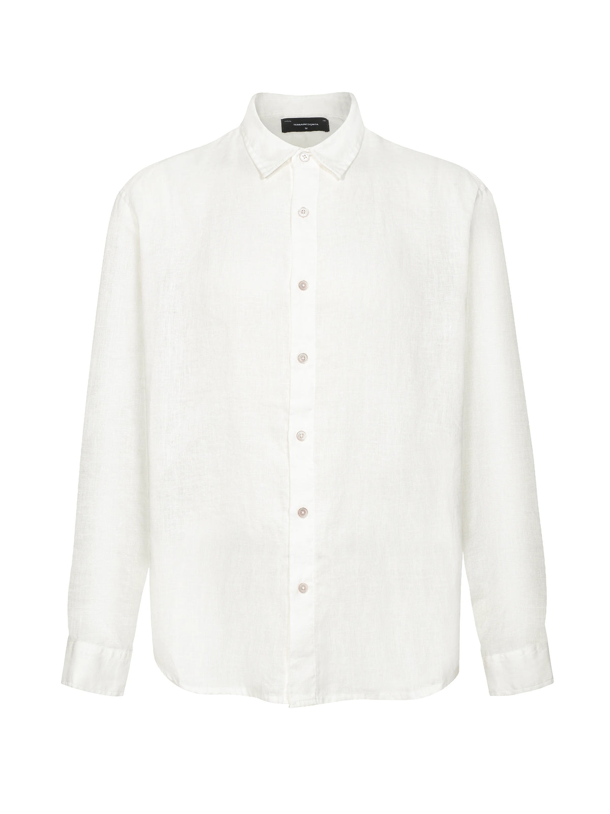 Linen-Blend Relaxed Long-Sleeve Shirt