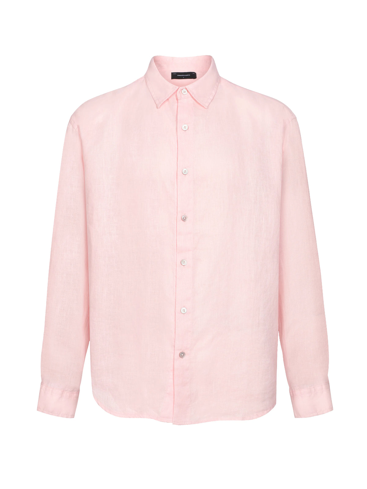 Linen-Blend Relaxed Long-Sleeve Shirt