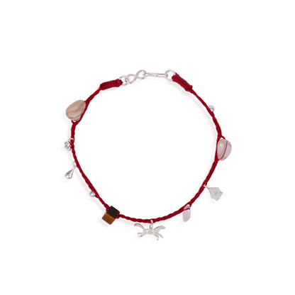 Log Cabin Pony Red Cord Necklace & Bracelet