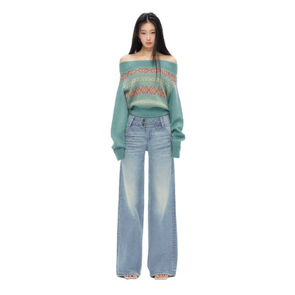 Long Sleeve Off-Shoulder Sweater