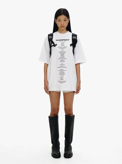 MASONPRINCE Slogan Graphic Cotton T-Shirt