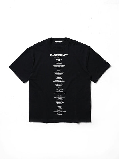 MASONPRINCE Slogan Graphic Cotton T-Shirt