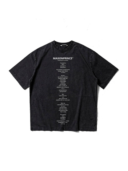 MASONPRINCE Slogan Graphic Cotton T-Shirt