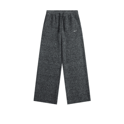 Men's women's gray sweatpants - retro wide leg high waist athletic joggers casual