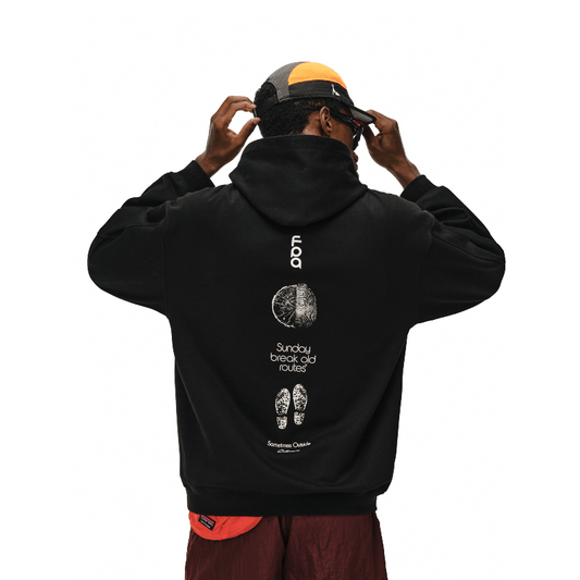 Men's women's outdoor print hoodie outfit - with burgundy shorts streetwear casual style