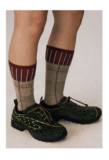 Moss Green Lace-Up Sneakers