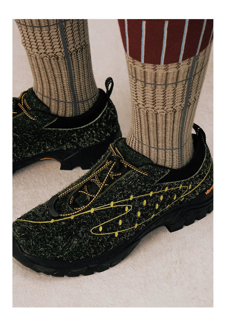 Moss Green Lace-Up Sneakers