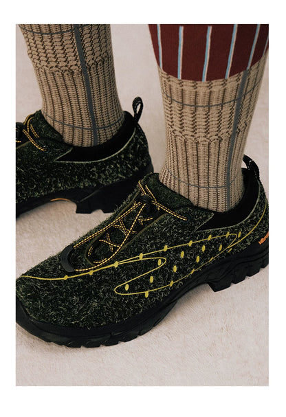 Moss Green Lace-Up Sneakers