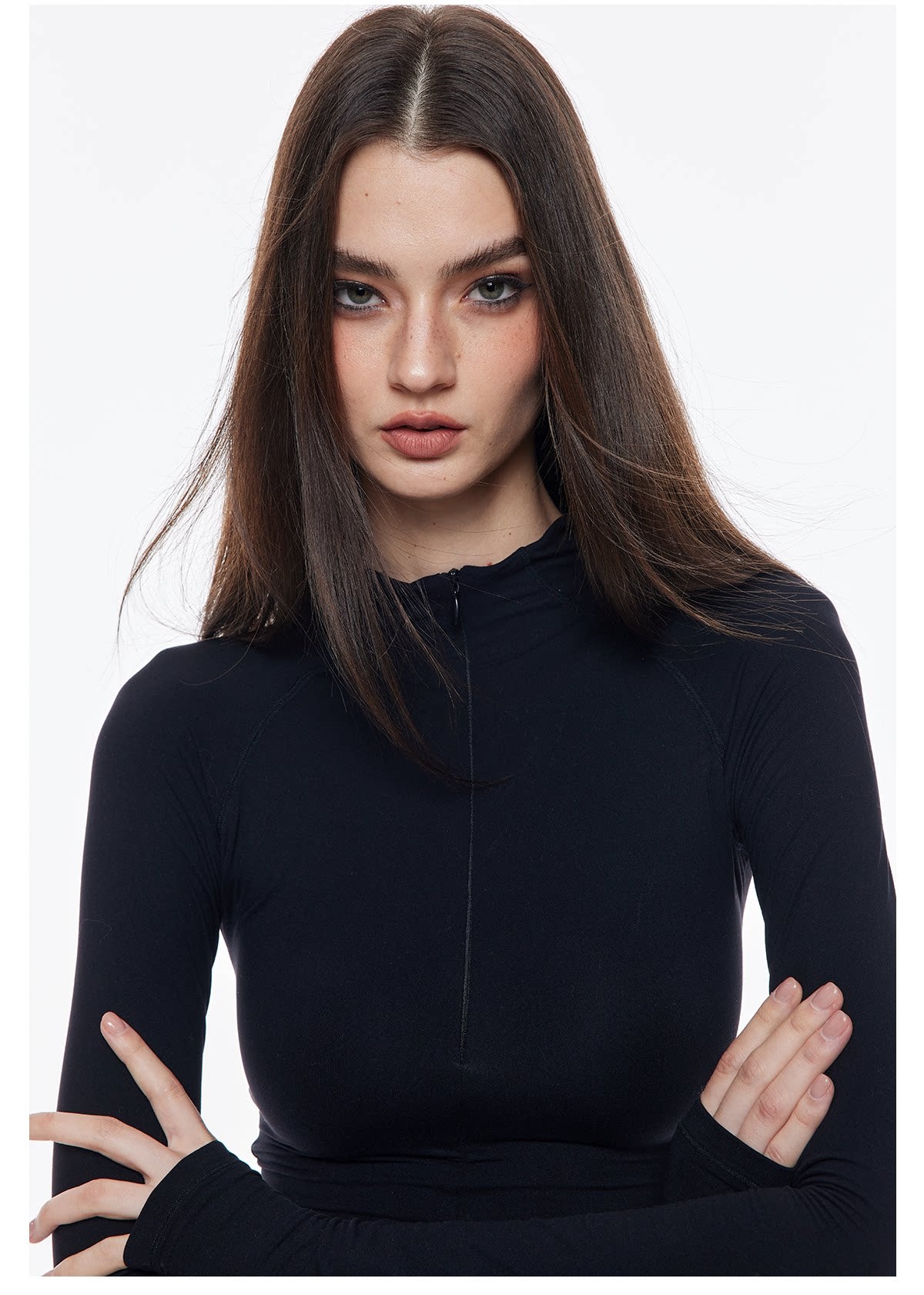 Naked Feel Zip Long Sleeve Top