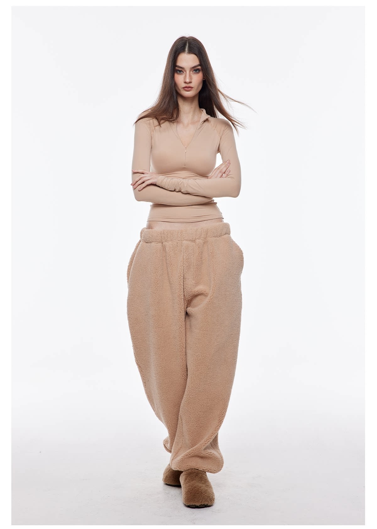 Naked Feel Zip Long Sleeve Top