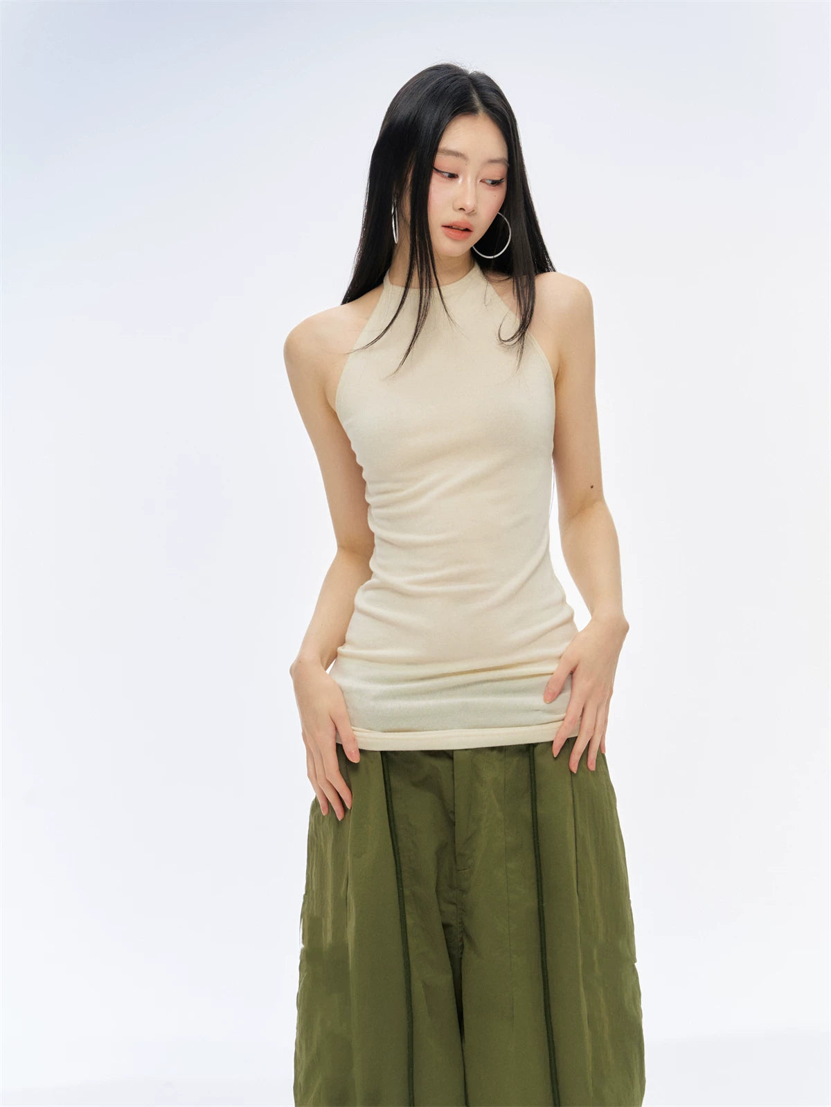 Neck sling vest sports top
