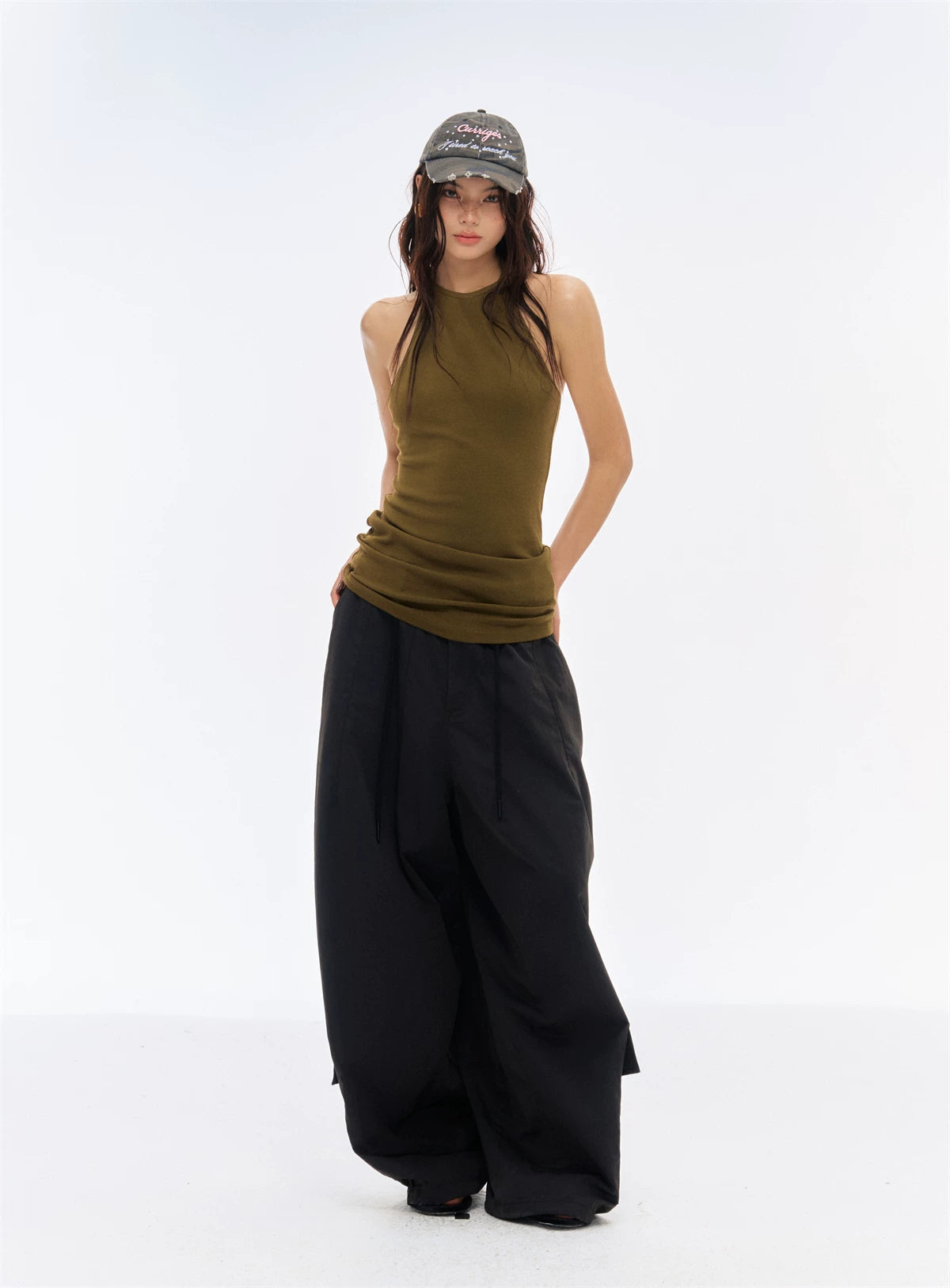 Neck sling vest sports top