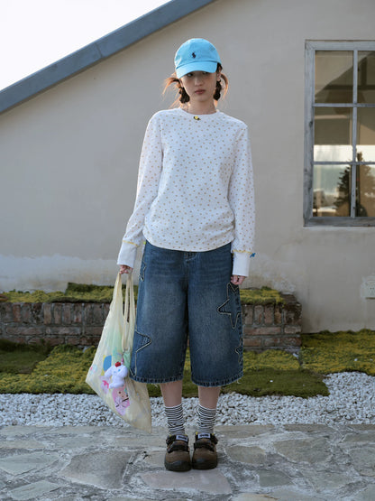 Odd maker washed denim shorts