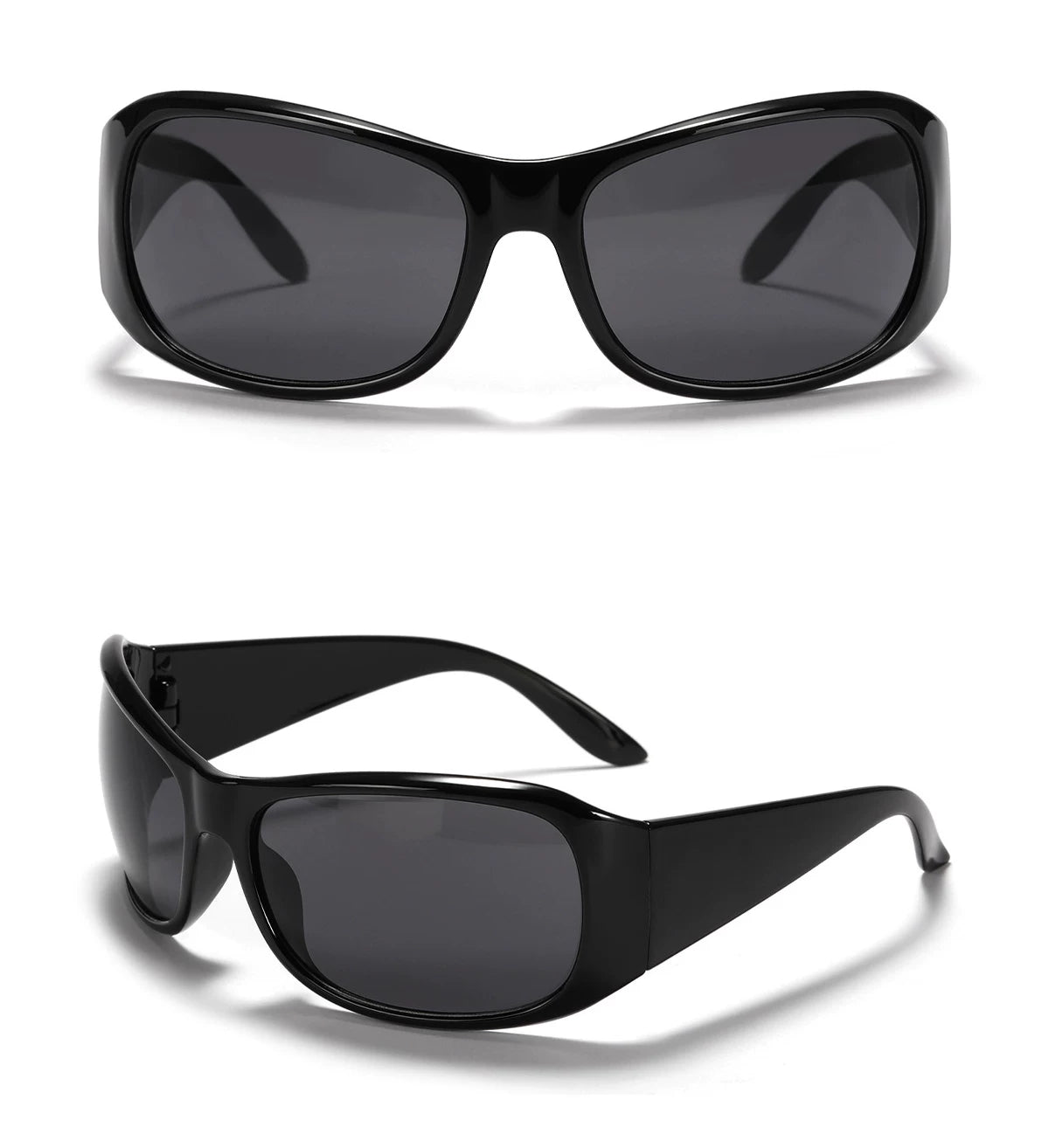 Lunettes de soleil oversize d’inspiration sportive — coloris noir