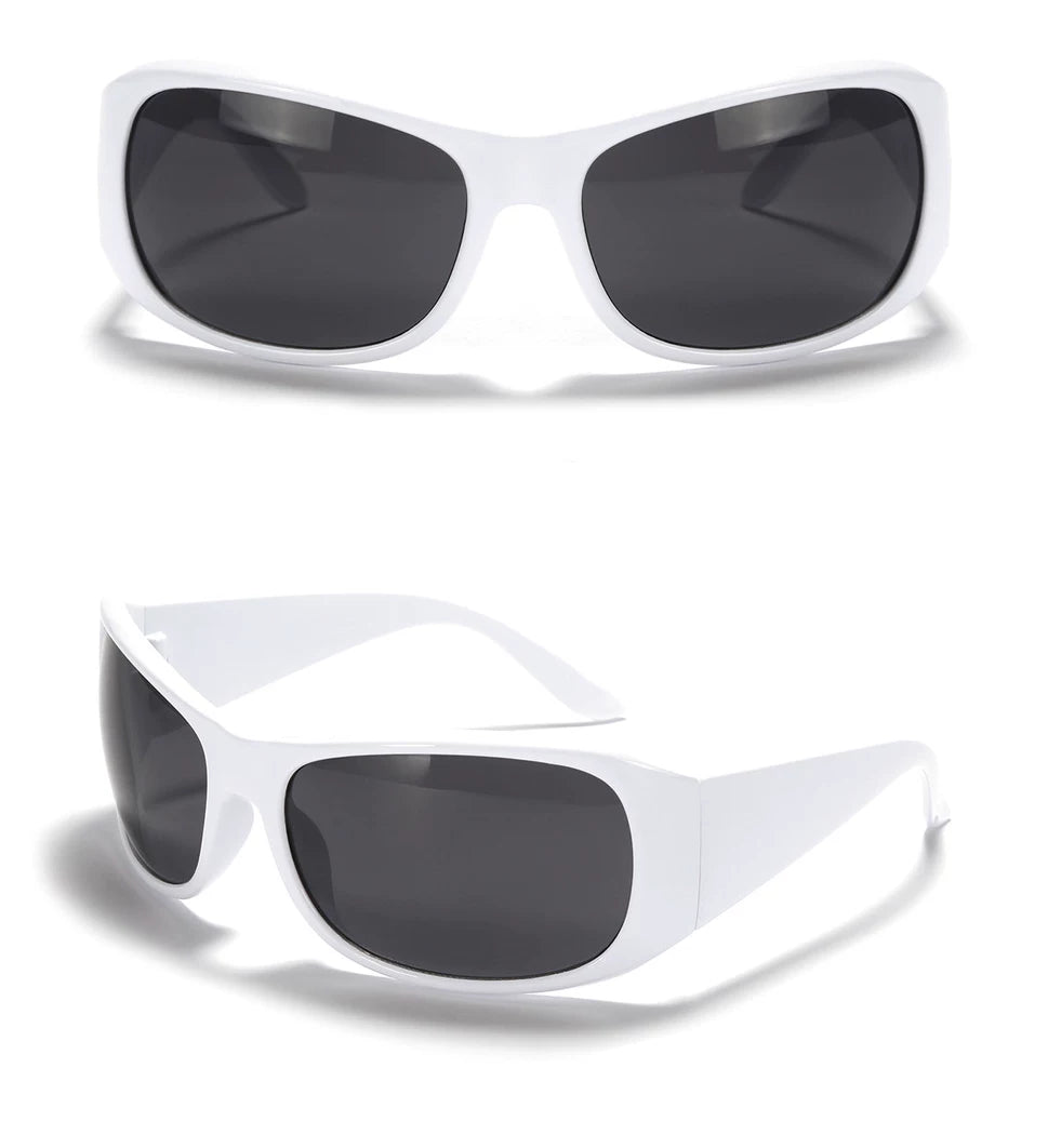 Lunettes de soleil oversize d’inspiration sportive — coloris blanc