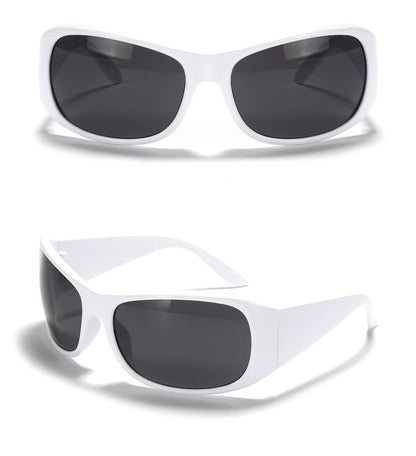 Lunettes de soleil oversize d’inspiration sportive — coloris blanc