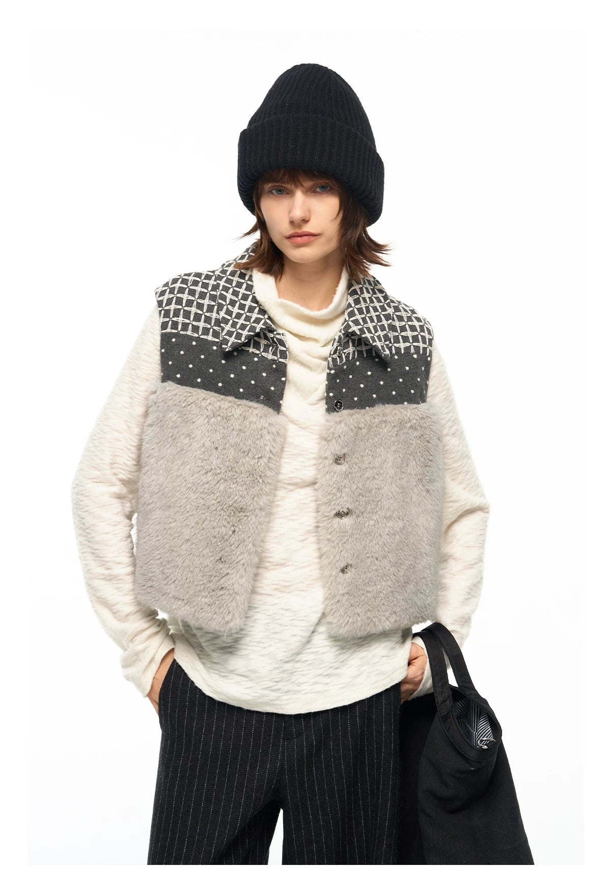 Patchwork Faux Fur Vest
