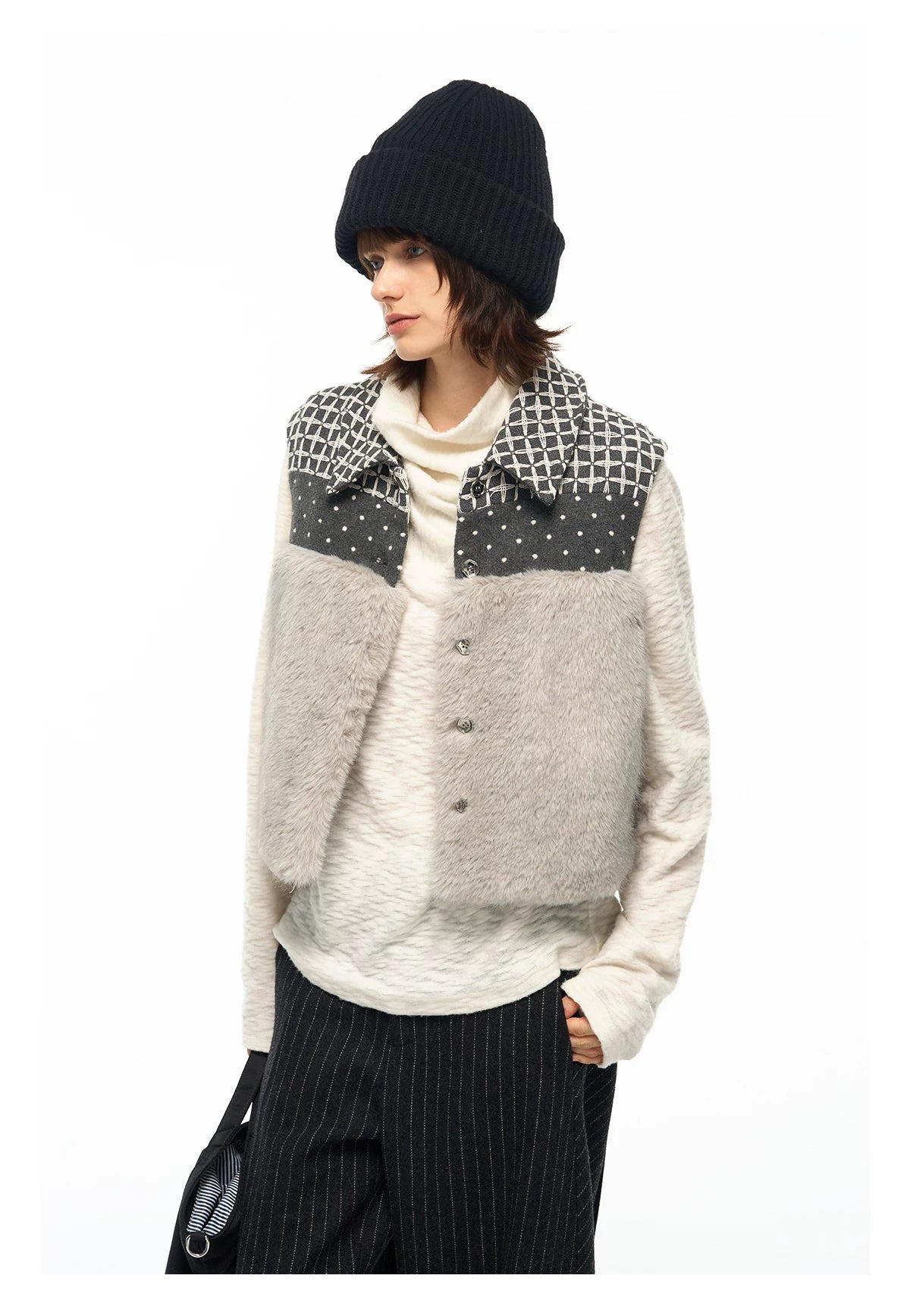 Patchwork Faux Fur Vest