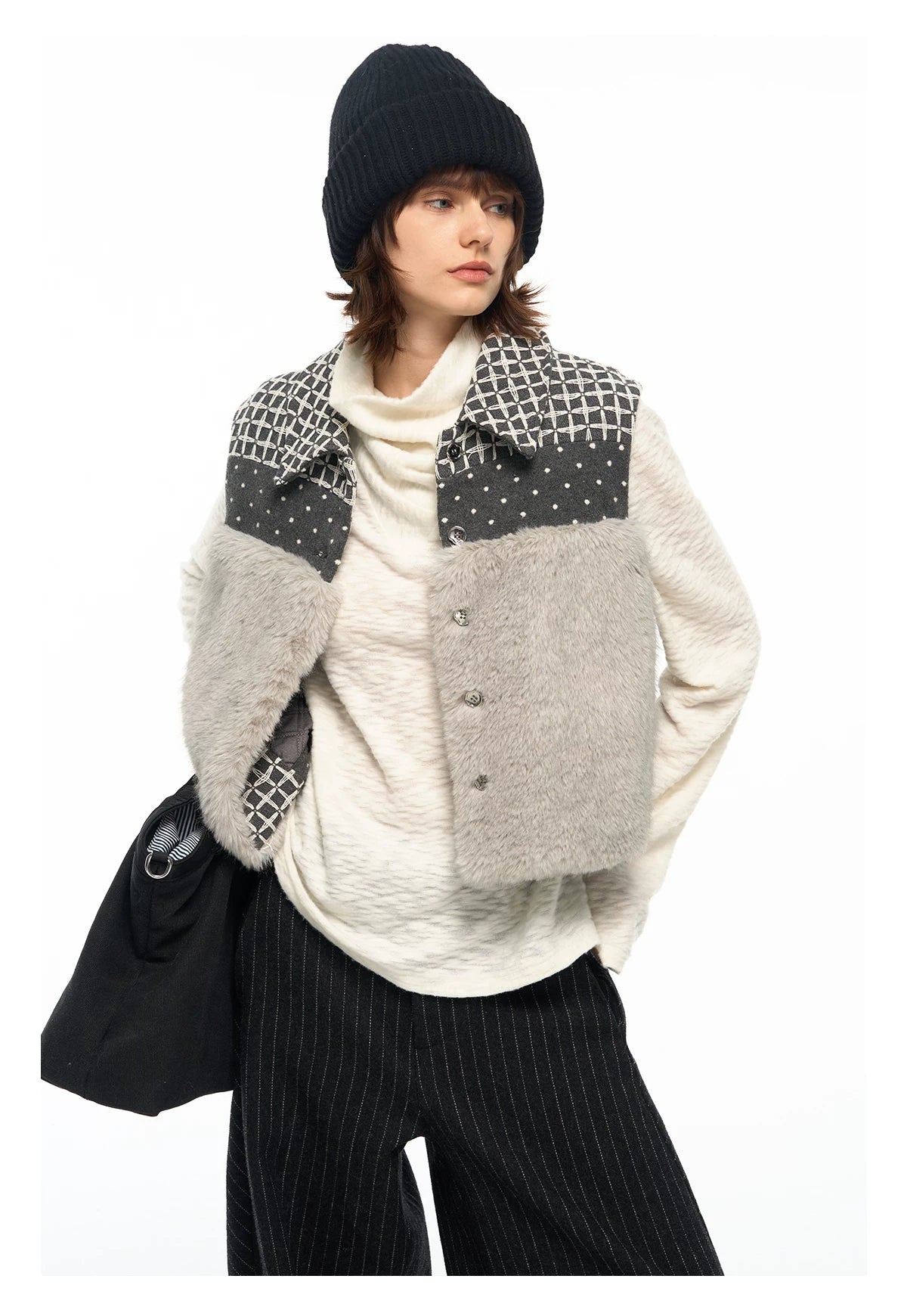 Patchwork Faux Fur Vest