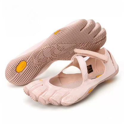 Pink FiveFingers V-Soul shoes, upper and outsole views