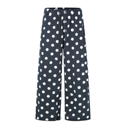 Polka Dot Relaxed Wide-Leg Pants