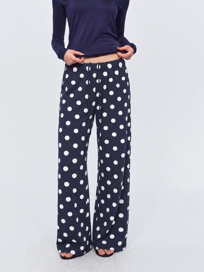 Polka Dot Relaxed Wide-Leg Pants
