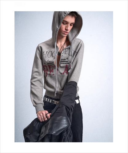 Printed Fitted Hoodie