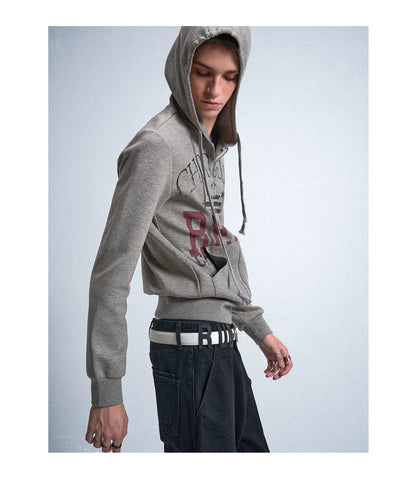 Printed Fitted Hoodie
