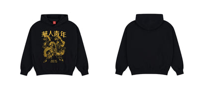Entspannter Pullover-Hoodie mit Pferdedruck