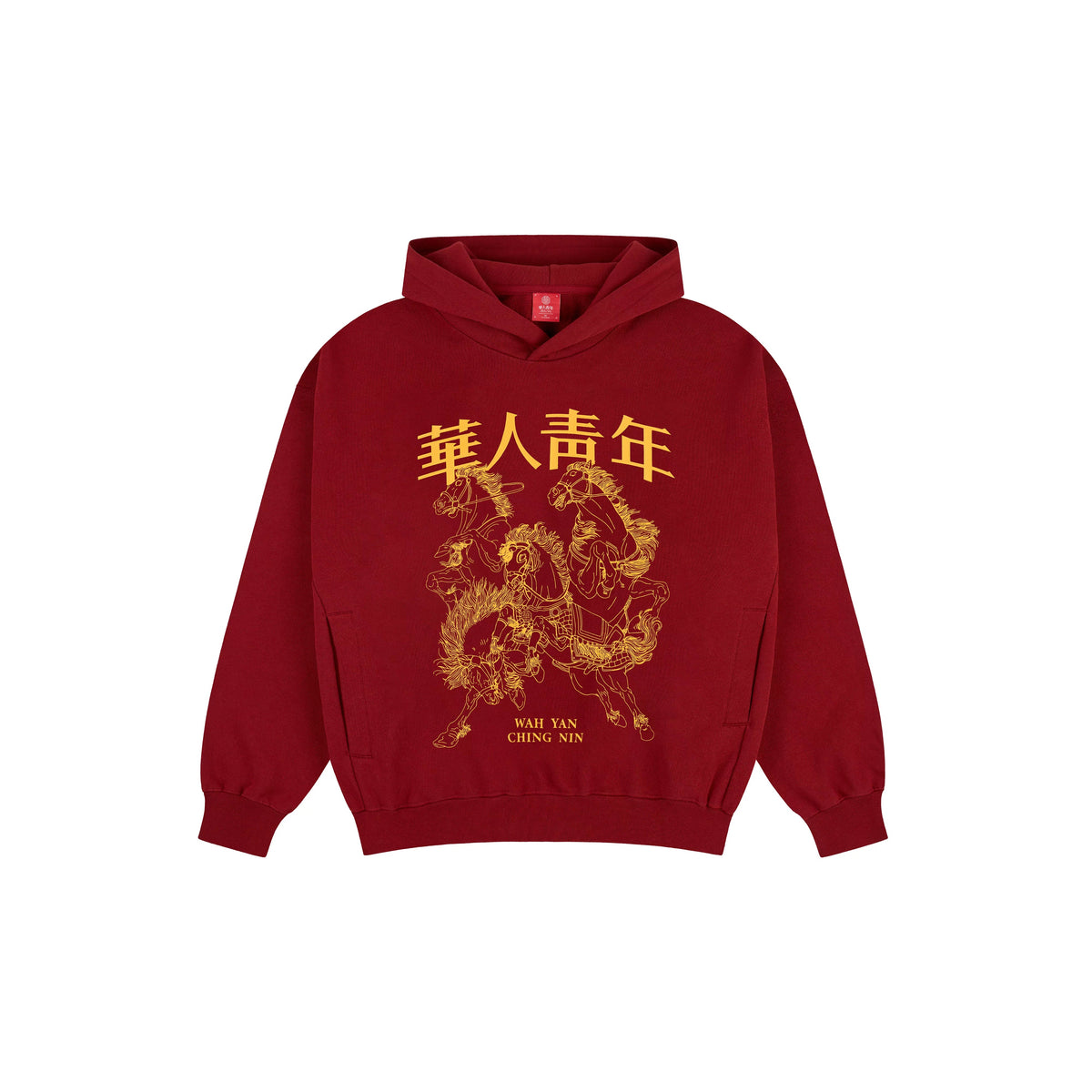 Entspannter Pullover-Hoodie mit Pferdedruck