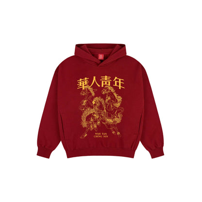 Entspannter Pullover-Hoodie mit Pferdedruck