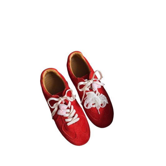 Red German ballet retro sneakers