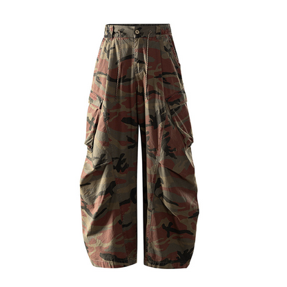 Red unisex heavyweight cargo pants