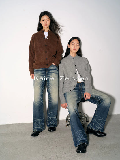 Relaxed Straight-Leg Gradient Blue Vintage Washed Jeans