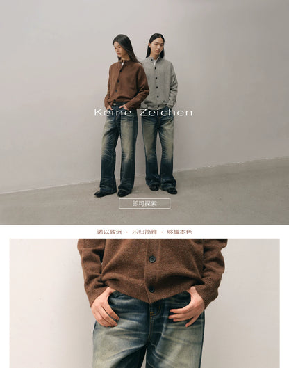 Relaxed Straight-Leg Gradient Blue Vintage Washed Jeans
