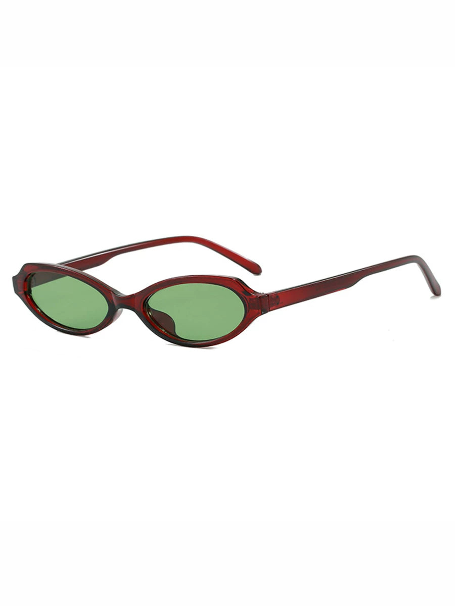 Burgundy / Brown / Dark Green Retro Rounded-Square Sunglasses