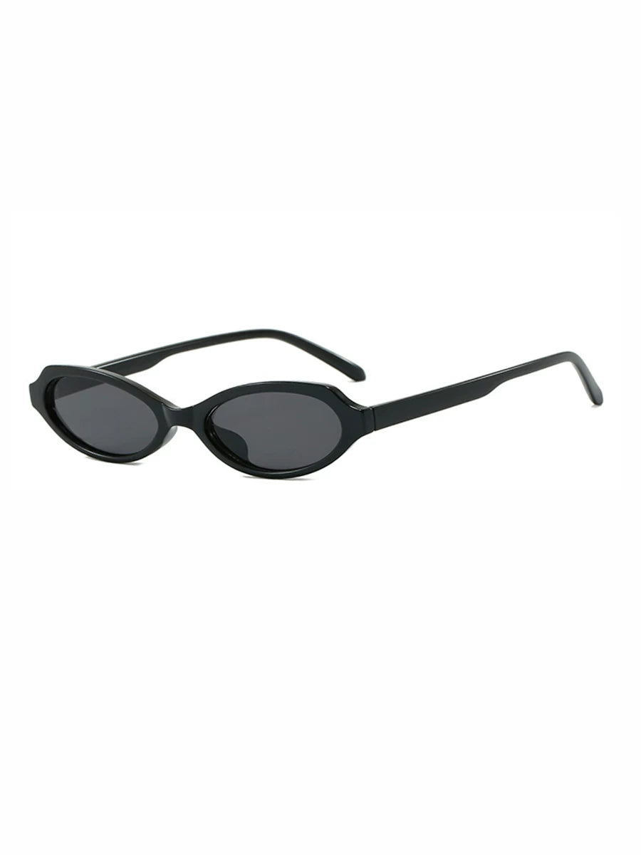 Black Retro Rounded-Square Sunglasses